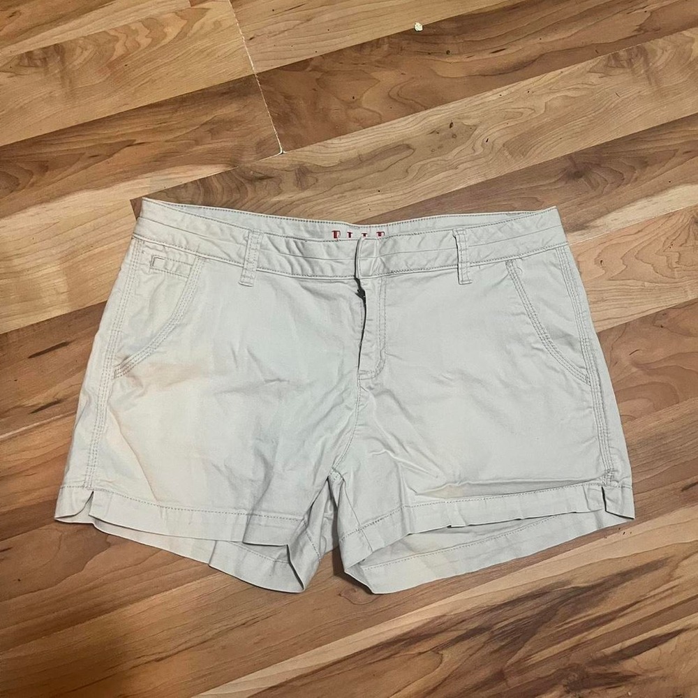 Cream Cargo Style Shorts